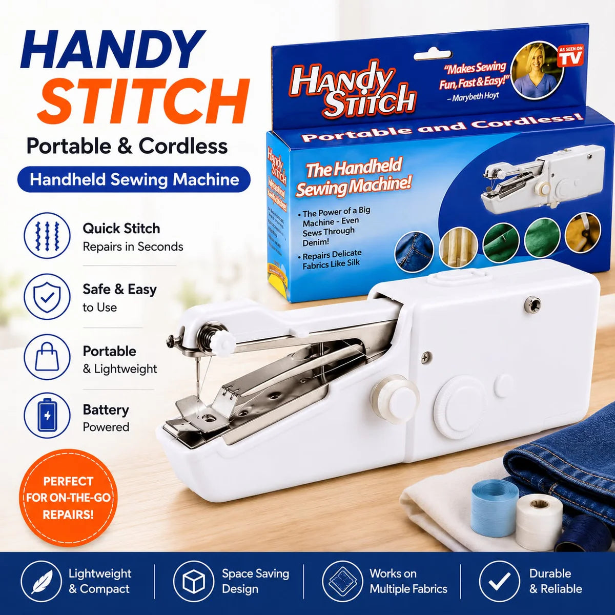 Portable Mini Sewing Machine – Compact Electric Stitching Machine for Home & Travel