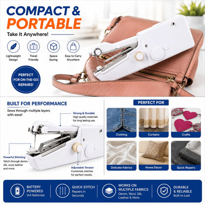 Portable Mini Sewing Machine – Compact Electric Stitching Machine for Home & Travel