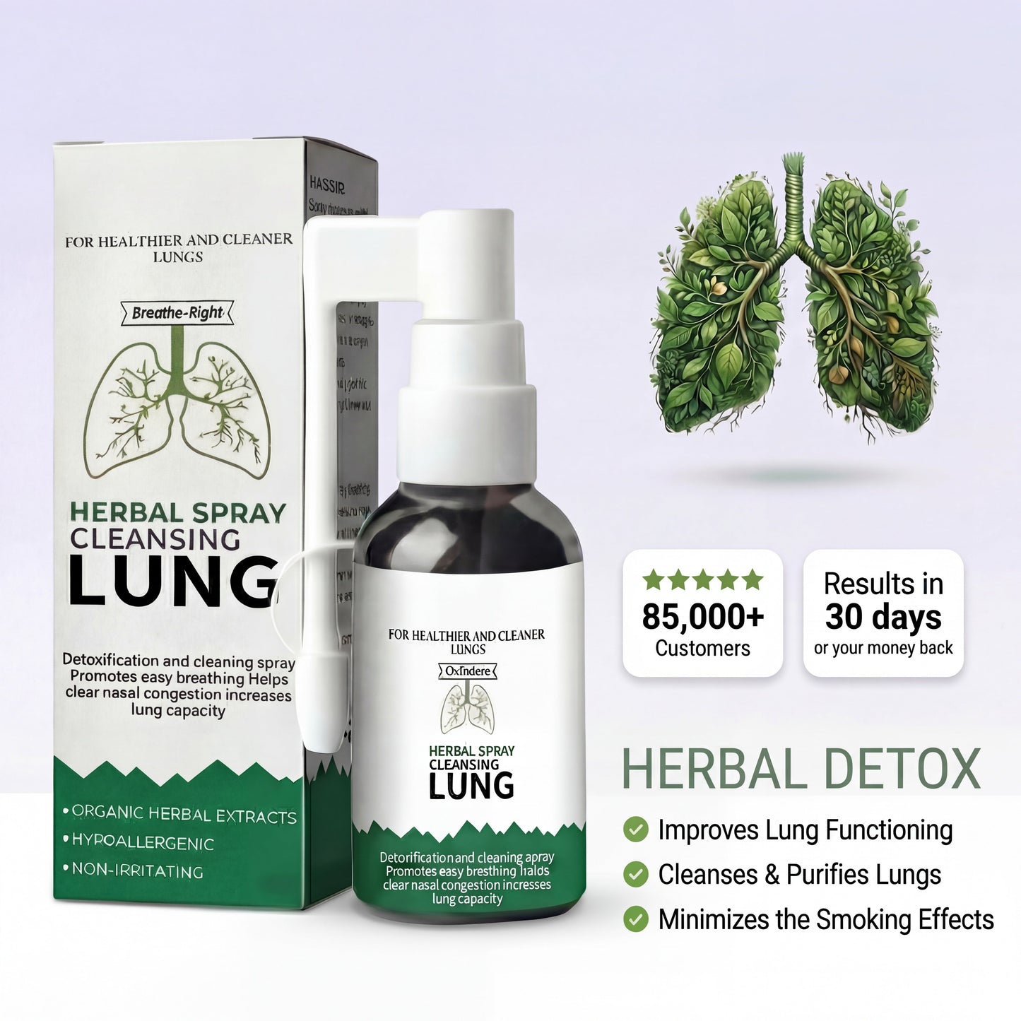 BREATHE-RIGHT ORGANIC HERBAL ORAL LUNG SPRAY: POWERFUL LUNG SUPPORT CLEANSE & REPAIR.
